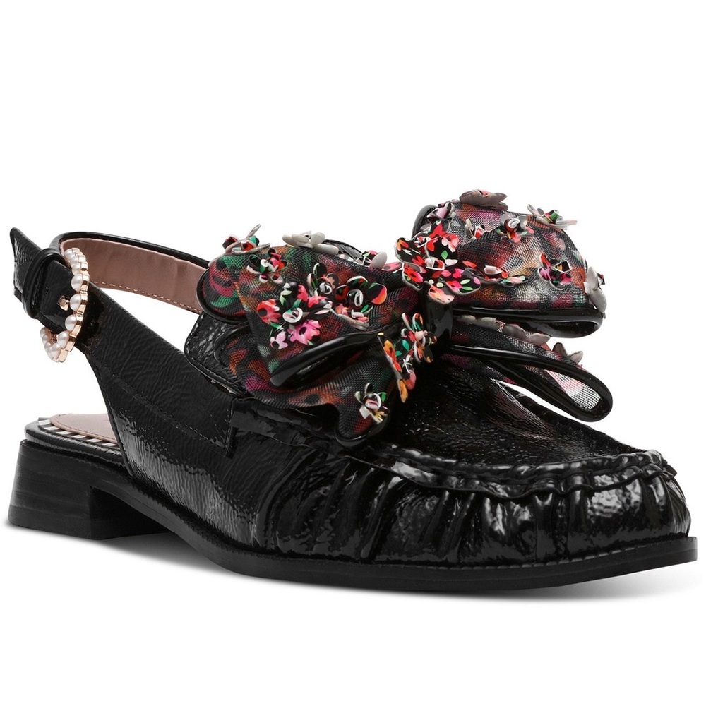 Betsey Johnson Breyer Beaded Slingback Loafers Size 6 Womens